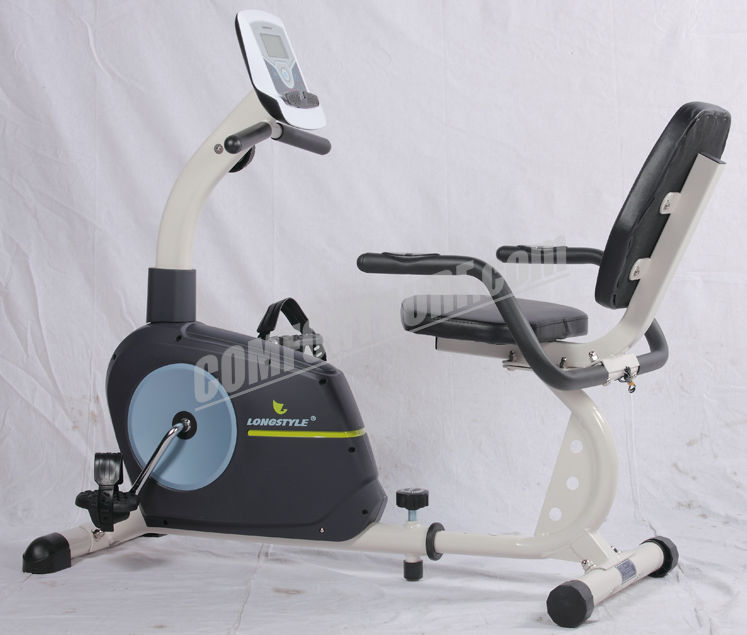 LongStyle BC66013 Recumbent Fitness Stationary Exercise Bike with Display Monitoring Heart Pluse Sensor Exercise Bicycle Cardio Workout Indoor Cycling Best For Elderly