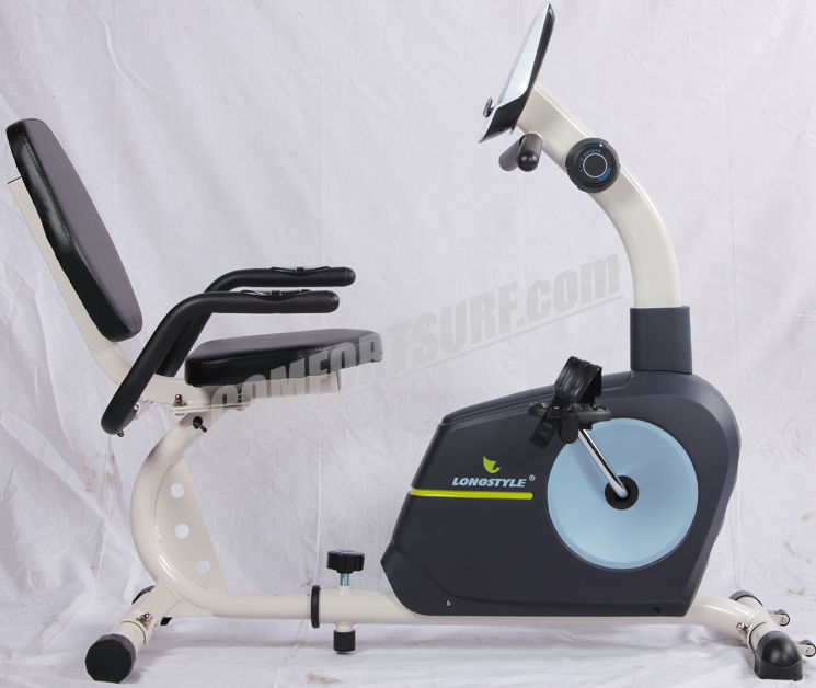 LongStyle BC66013 Recumbent Fitness Stationary Exercise Bike with Display Monitoring Heart Pluse Sensor Exercise Bicycle Cardio Workout Indoor Cycling Best For Elderly