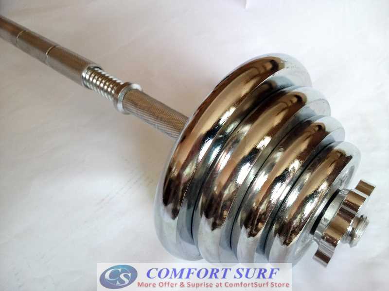 Dumbbell Extender Bar - Transform your dumbbell to Barbell - Quality Electroplating Chrome Extended Bar Mercerized Rod