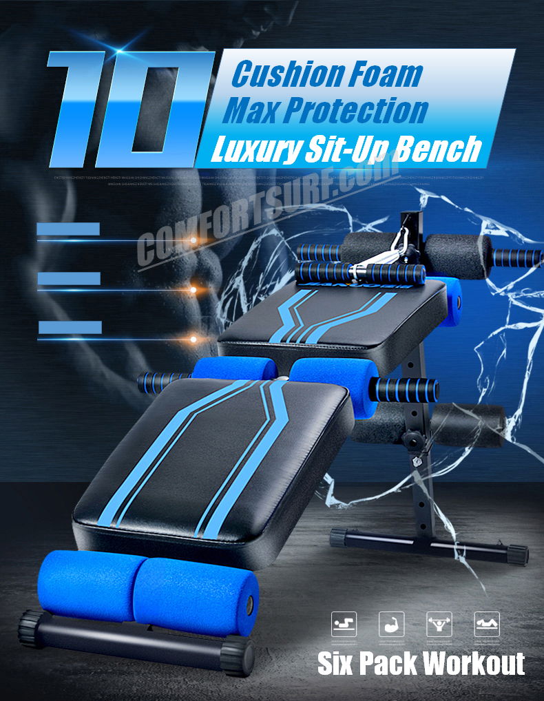 Jianuo Luxury Fitness Gym Sit Up Bench Six Pack ABS Workout Bench (10 Cushion Foam)