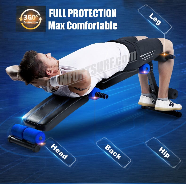 Jianuo Luxury Fitness Gym Sit Up Bench Six Pack ABS Workout Bench (10 Cushion Foam)