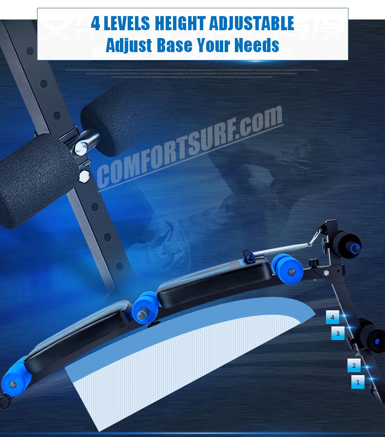 Jianuo Luxury Fitness Gym Sit Up Bench Six Pack ABS Workout Bench (10 Cushion Foam)