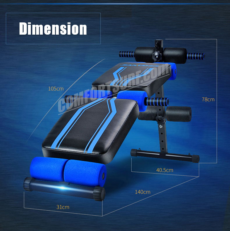 Jianuo Luxury Fitness Gym Sit Up Bench Six Pack ABS Workout Bench (10 Cushion Foam)
