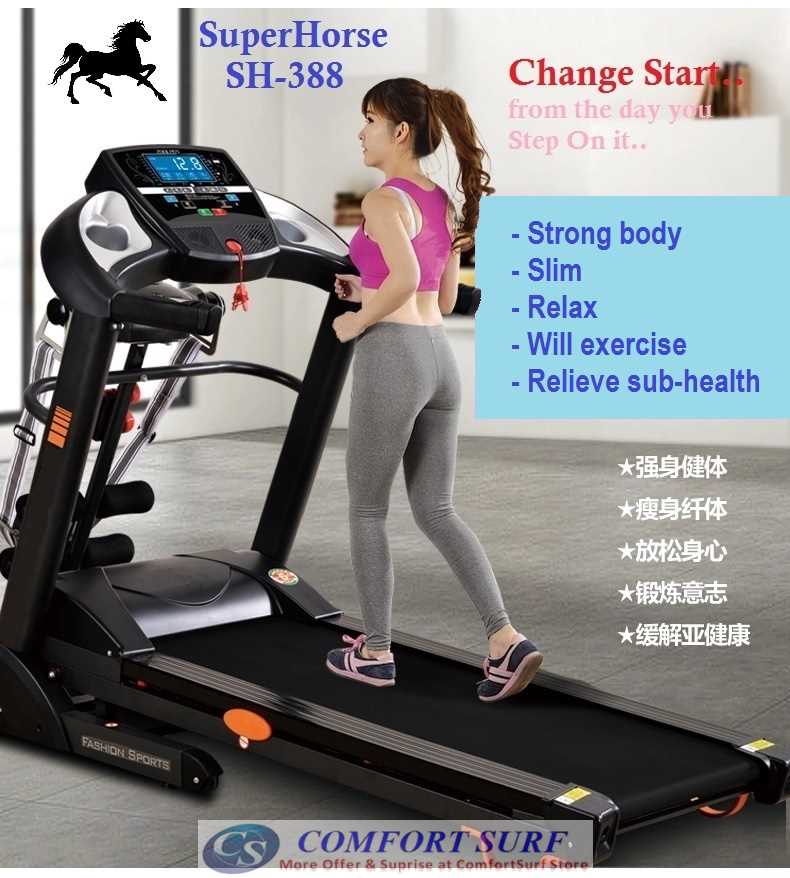 Genuine SuperHorse SH-388 Multifunction Treadmill 3.0HP With Electric Incline Decline Home Fitness Gym Running Walking Equipment
