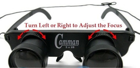 Portable 3 in 1 Binoculars EyeGlass Style 3x28 Magnification Observing Telescope