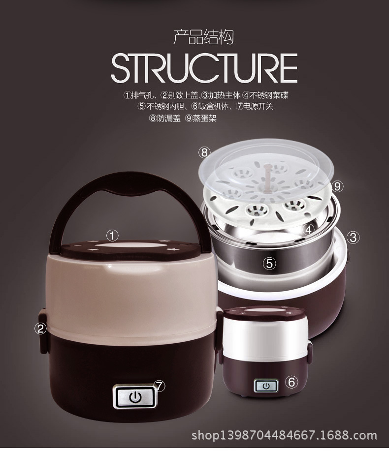 Multifunctional Triple Food Steamer Electronic Rice Cooker Luch Box