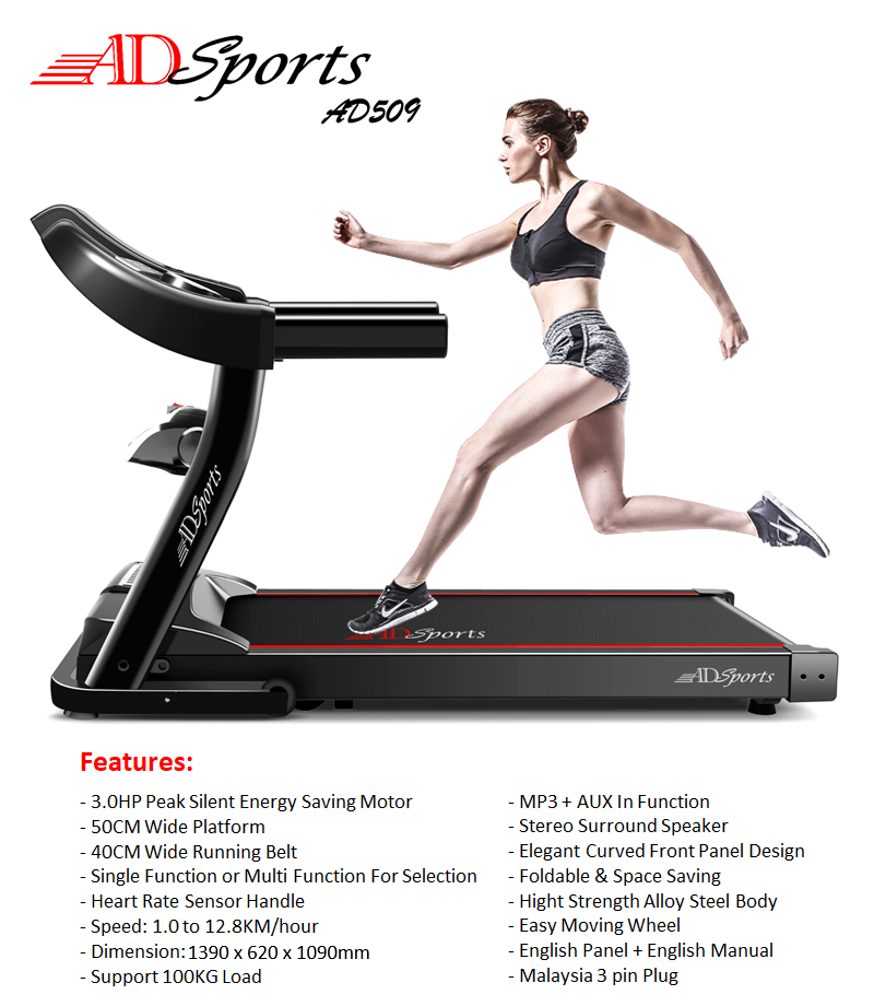 ADSports AD509 Electric Motorized Treadmill